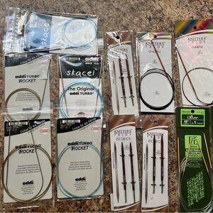 Addi Knitter's Pride clover knitting and fixed Circular Needles lot bamboo steel